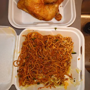 Crispy Chicken, noodles