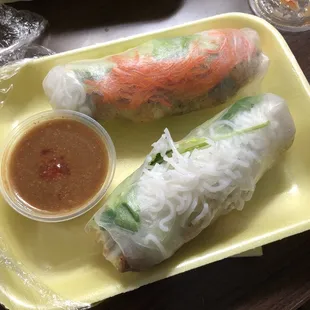 Tofu spring rolls. It was torn when I got it.