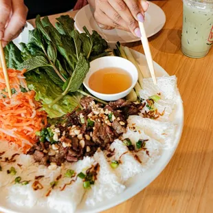 a plate of vietnamese food