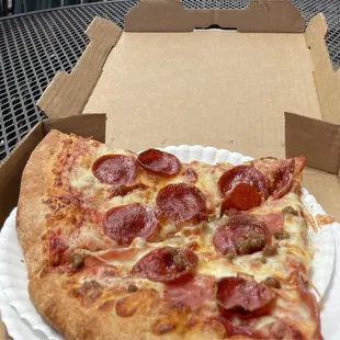 Meat lovers and pepperoni slices