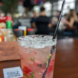 Non-alcoholic drink with way too much ice