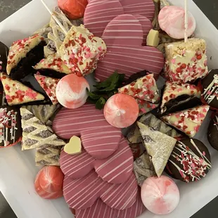 a platter of desserts