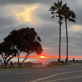 Sunset from patio seating