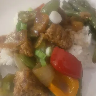 Vegetarian chicken dish
