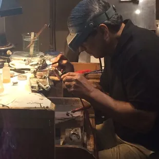 Jeff working at the bench.