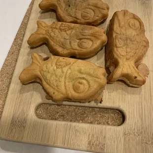 Custard Taiyaki, Red Bean Taiyaki, Red Bean and Walnuts Taiyaki, Green Tea Taiyaki