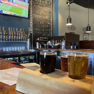 Flight at the bar.