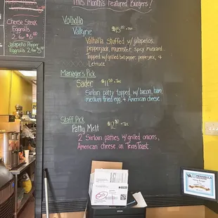 The menu!