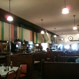 the interior of a viking cafe