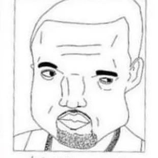 a drawing of kanye west