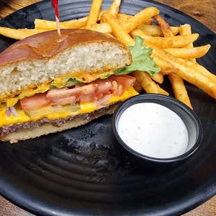 Smashed burger split