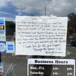 Sadly, they are now permanently closed.