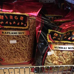 a variety of noodles and nuts