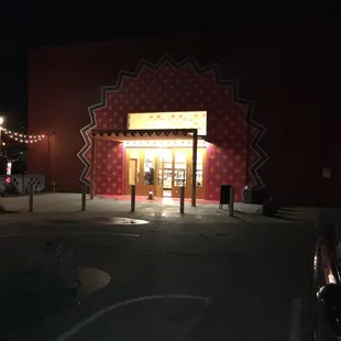 Only source of light in parking lot