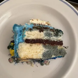 That's mold in the center of the cake.