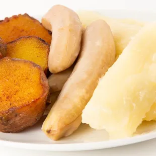 Some of the sides available: sweet potato, green bananas, cassava
