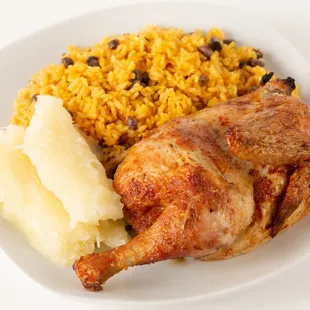 1/2 Chicken combo with rice and one side