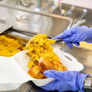 Chicken and rice combo comes with one side