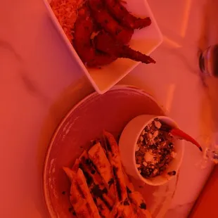 Coconut shrimp &amp; crab artichoke drip