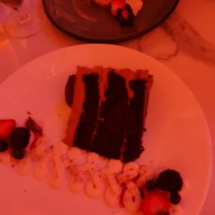 Lemon cheesecake &amp; triple chocolate cake