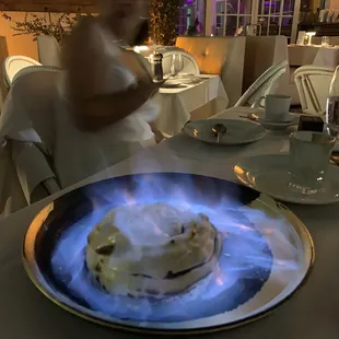 Flaming dessert