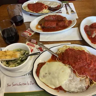 Wedding soup, eggplant parms, side orders of sausage and meatballs. What a feast?!
