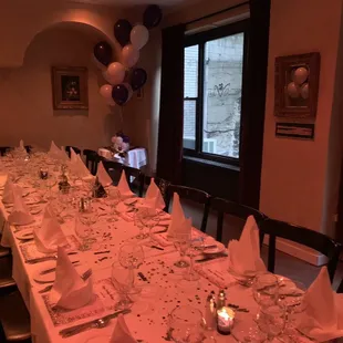 Beautiful private room with window, set for 21