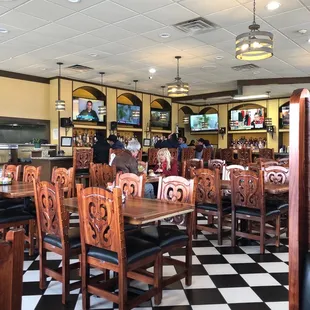 the dining area of a restaurant