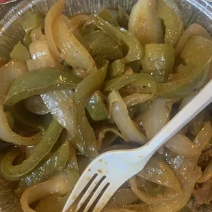 Ordered pepper steak. Got two small pieces of steak and A BUNCH OF PEPPERS. Unbelievable.