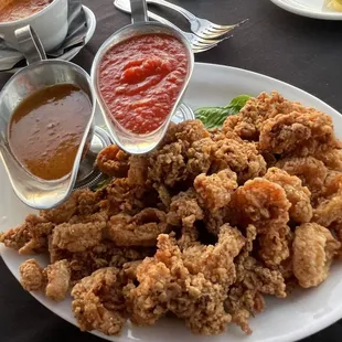 Calimari with Scampi and Marinara Sauces