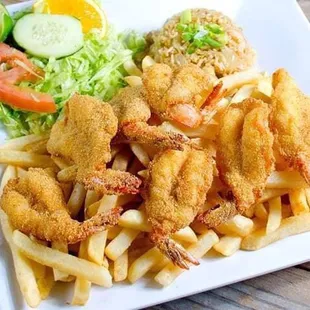 Bread fries shrimp