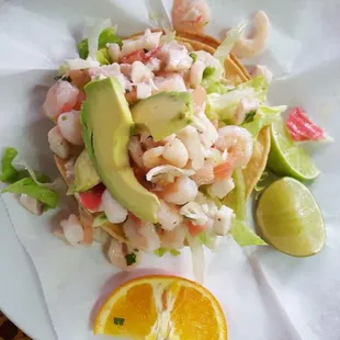 Seafood tostada