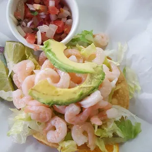 Shrimp tostada