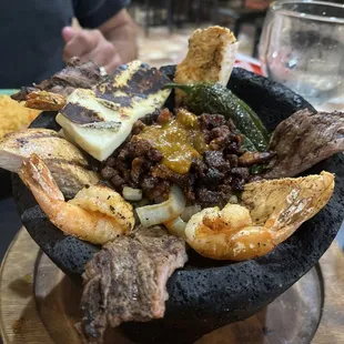 Husband&apos;s favorite, the Molcajete Chingon. Similar to Fajitas in a bowl.