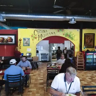 people eating in a mexican restaurant