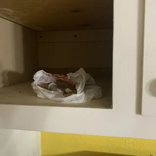 Found when looking for coffee a used colostomy bag!!!!! Beyond disgusting.
