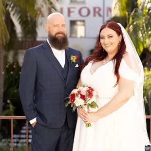 View from the balcony on the other side of the venue where they set up the bar during cocktail hour