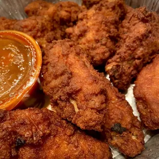 Chicken wings with hot sauce