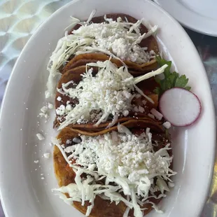 3 Sopes (Jalisco Style)--tasted more like enchiladas, interesting take on sopes