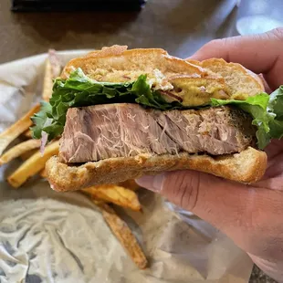 Ahi tuna sandwich was not bad, just a bit too dry.