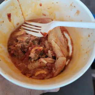 Taste like a microwave dinner Italian bowl.