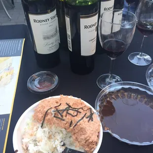 Spicy tuna bowl with wine tasting!!! Taste amazing!!!