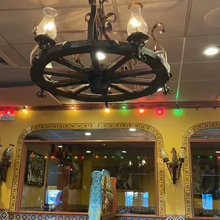 the dining area of a mexican restaurant