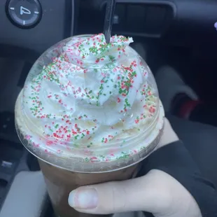 This is the sugar cookie latte that I got today!