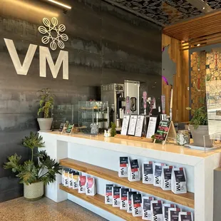 the front counter of the restaurant