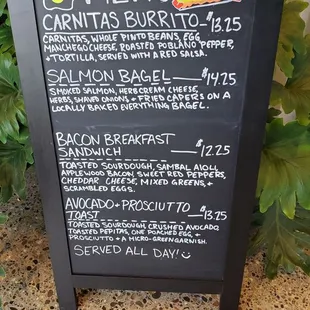 Bfast menu