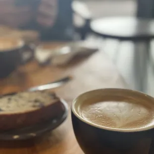 Latte and Blueberry cake