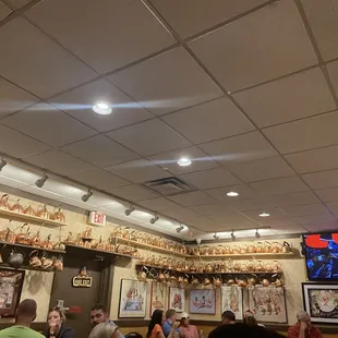 a group of people in a restaurant
