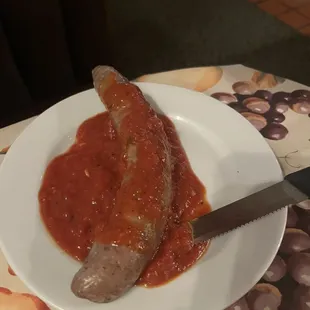 Italian sausage side to go with spaghetti