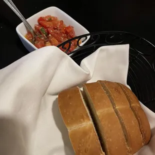 Complimentary bruschetta